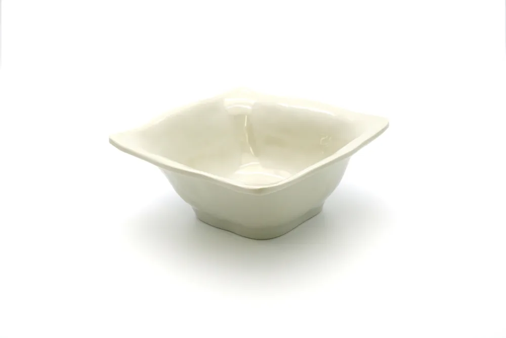 Ruffle Square Schüssel eckig 16 x 16 cm creme