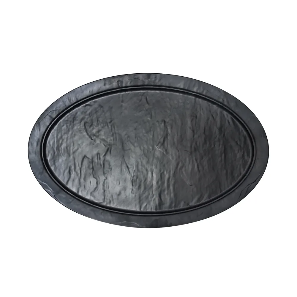 XXL-Platten XXL-Platte oval 650 x 420 x 31,6 mm schwarz matt